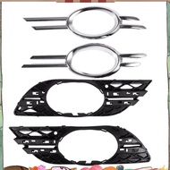 4Pcs Front Bumper Fog Light Chrome Grill Trim Cover Left Right for - 2007 2008 2009 W211 E320 E350 E