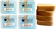 Nuluv Goat Milk Bar Soap Favorite Fragrances Set: Angel Baby, Lavender, Starry Night, Herbal Mist (4-Pack, 1 of Each Scent) Powerful Natural Cleanser - Made in USA - Ecofriendly, Supports Healthy Skin