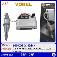 P654-005 (400GM X 6Mtr) INK POT PLUS PLUMB BOB ( HAMMER MARKER)