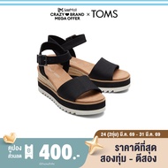TOMS รองเท้าลำลองผู้หญิง รุ่น Diana Black Heavy Canvas (CE) รองเท้าลิขสิทธิ์แท้