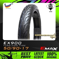 TAYAR E-MAX (EMAX) TUBELESS TYRE EX900 50/90-17 (BUNGA TAJAM)