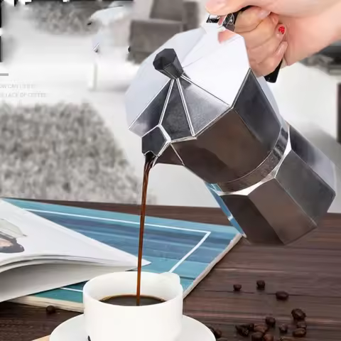 New Aluminum Moka Pot Household 50ml-600ml Latte Stove Classic Coffee Maker Espresso Percolator Coff