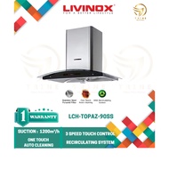 LIVINOX 1200m³/h SUCTION T SHAPE KITCHEN HOOD | HUD DAPUR LCH-TOPAZ-90SS