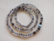 ORLI Jewelry 天然黑銀鈦108顆念珠 黑銀鈦晶108顆佛珠 拉利瑪