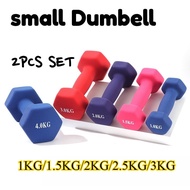 2PCS SET Ladies small Dumbell 1kg/1.5kg/2kg/2.5kg/3kg Ladies Dumbbell Fitness Exercise Home Weight T