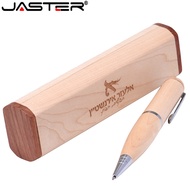 Wooden pendrive with box pen shaped flashdrive customized logo thumbdrive 4GB 8GB 16GB 32GB 64GB 128GB