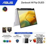 Asus Zenbook 14 Flip OLED UP3404V-AKN181WS 2 in 1 Laptop (Foggy Silver) | Intel EVO Core i7-1360P | 