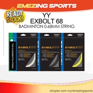 YY EXBOLT 68 BADMINTON STRING WHITE / BLACK / YELLOW - - EX BOLT EXBOLT68 BGXB68 XB68