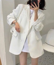 長袖春秋款西裝外套（白色 S-XL）(下單後聯絡客服確認發貨尺碼)#F224014087