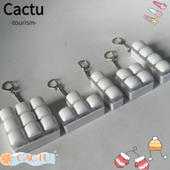 CACTUS Fidget Keychain, DIY Keyboard 3/4/9Keys Finger Keyboard Cap, Relaxing Keys Button Steamed Bre