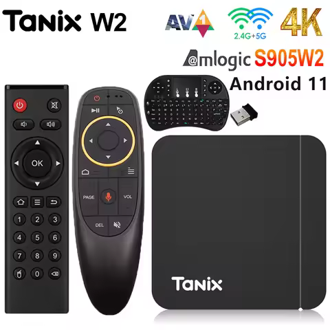 Tanix W2 Android Smart TV Box 4G 64G S905W2 3D AV1 4K HD Set Top Box 2.4&5G Media Player Option i8 K