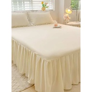 cadar single cadar queen cadar queen with comforter Gaya Korea ins cadar skirt katil, sarung bantal,