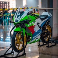 Universal Paddock Stand ( Front / Rear ) / Alloy / Front Wheel Chock HEAVY DUTY ALL SUPERBIKE READY 