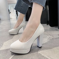 heels heels for women White Platform 10cm Shallow Mouth Performance High Heels