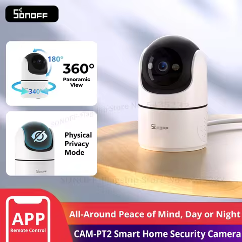 SONOFF CAM PT2 Smart Home Security Camera Smart Night Vision 360° Panoramic View Remote HD Monitorin