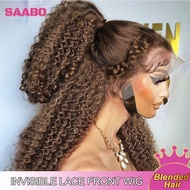 13x4 Lace Front Wigs 6-34 200 Density Deep Wave Wig Chocolate Brown Curly Blended Hair Is Made From 