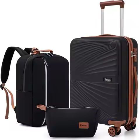 Carry On Luggage Set 22x14x9 Airline Approved Luggage Sets 3 Piece,Suitcases with Wheels,ABS Hard Ca