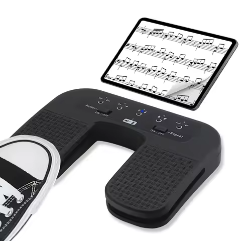Yueyinpu Bluetooth Page Turner Pedal For iPad Smartphone Tablet Laptop Handsfree Silent Foot Switch 