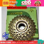 Gear Sepeda 7 speed drat ulir diamond Sprocket Freewheel 7 Speed sepeda Gunung Lipat Minion CTB mura