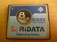 ※隨緣電玩※已絕版：RIDATA 錸德：CF記憶卡【8GB】233X：市面絕版/實拍如圖功能正常．一片價 1399 元
