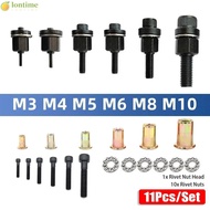 LONTIME 11Pcs/Set Manual Riveter Tool, Mandrel Staple For Rivet Nut Torch Hand Rivet Nut,  Electric 