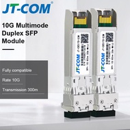 JT-COM 10G SFP+ Duplex LC SFP Module Multimode 850nm 300m SFP-10G-SR Compatible with Mikrotik，Ubiqui