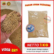 PAKAN AYAM PEDAGING POR PUR VOER BR1 1KG makanan anakan induk ayam