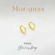 Moramas LASER Hoop Earrings 916 Gold/Subang Bulat BERSINAR Emas 916/镭射耳环916金