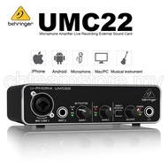 BEHRINGER UMC22 Microphone Amplifier live Recording External Sound Card USB Audio interface Mobile C