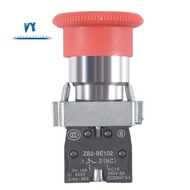 22mm NC Red Mushroom Emergency Stop Push Button Switch 600V 10A ZB2-BE102C XB2-BS542X1