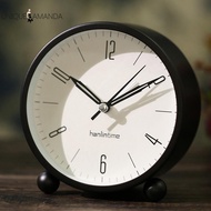 4 inch Round Desktop Clock Silent Mute Luminous Alarm Clock Fashion Simple