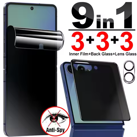 Privacy Hydrogel Film Screen Protector for Samsung Galaxy Z Flip 7 6 Anti-Spy Back Tempered Glass Le