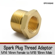 Spark Plug Thread Adaptors 18mm Down To 14mm Brass Adapter (M14 & M18)
