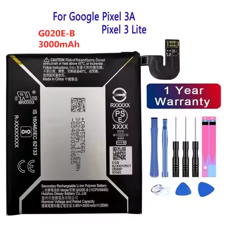G020E-B Phone Battery For Google Pixel 3A Pixel 3lite Pixel 3 Lite Battery Bateria 3000mAh + Tools