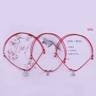 S999 Sterling Silver Year of the Rat Red String Anklet Female Good Luck Zodiac Rat Benming Year Ster