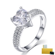 With Gra Certificate- Pt950 Platinum Plated Fashion Heart Ring Classic Elegant White Diamond Ring
