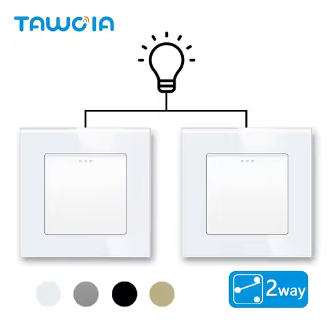 TAWOIA Push Button Switch EU Standard 1/2/3 Gang 2 Way Home Lamp Switch 4 Colors With Crystal Glass