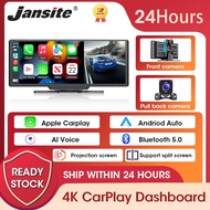 Jansite Dash Cam 4K 1080P Car DVR Mirror Player Wireless Android Auto Car Monitor Multimedia GPS Rea