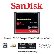 SanDisk Extreme PRO 32GB / 64GB / 128GB CompactFlash VPG-65 UDMA 7 [Up to 160MB/s Read, 150MB/s Write] CF Memory Card