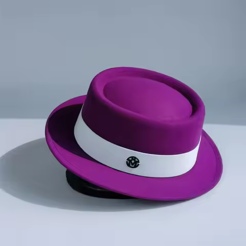 French pork pie hat men Vintage fedora Hat woman turquoise fedora hat flat brim Felt hats Panama Gen