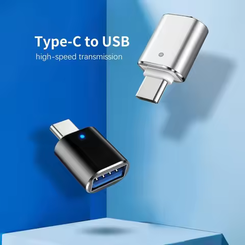 2Pcs USB 3.0 OTG adapter USB-C to USB A converter suitable for Macbook Samsung Xiaomi Huawei LED USB