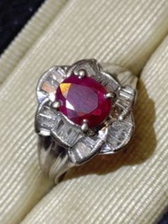 天然緬甸紅寶石（鴿血紅級）18k金鑽戒，超佛價不能錯過，珠寶戒指 天然紅寶石一度燒