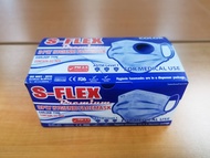 S-FLEX หน้ากากอนามัย ทางการแพทย์ สีขาว (50 ชิ้น/กล่อง) มีปั้มทุกแผ่น