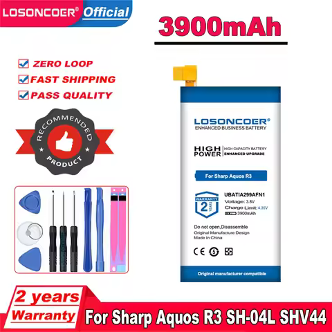 LOSONCOER 3900mAh UBATIA299AFN1 New Battery For Sharp Aquos R3 TD-LTE SH-04L SHV44 808SH