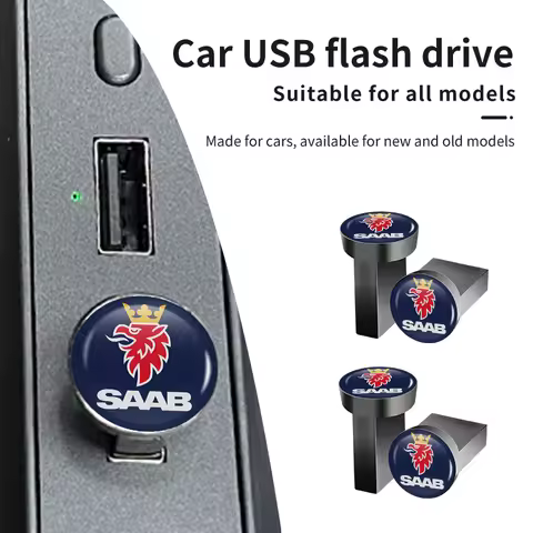 Car USB Flash Drive Portable Storage Memory Sticker 32G/64G/16G For SAAB Scania 93 95 9000 900 9-4X 