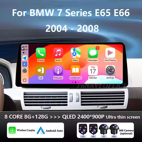 GPS Navigation Bluetooth Auto Tools Car Video Multimedia Player Android 15 WiFi For BMW 7 Series E65