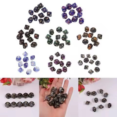 J1HE 10pcs 10 Sided D10 Polyhedral for Table Game for Pub Club Game Supplies RPG Table Game Board Ga