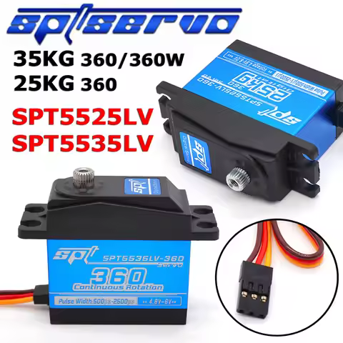 SPT SPT5525LV 360 25kg SPT5535LV 360/360W 35kg Waterproof Degree Metal Gear Servo For 1:8 1:10 RC Ca