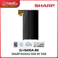 SHARP Kulkas Side By Side Inverter 532 Liter  SJ-IS61GA-BK