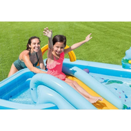 PORTABLE MINI KOLAM RENANG KARET ANGIN LIPAT PEROSOTAN JUNGLE ADVENTURE PLAY CENTER INTEX 57161